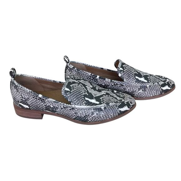 Susina Faux Snakeskin Pattern Low Stacked Heel Loafers Black Multi Size 7.5 M - Picture 2 of 7